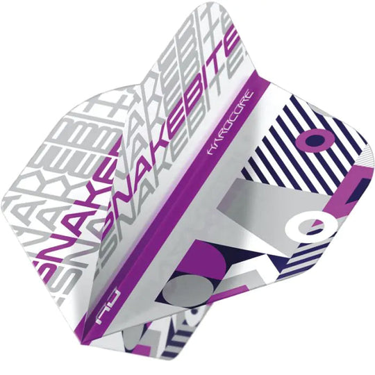 Red Dragon Hardcore Snakebite Stack White & Purple Flights