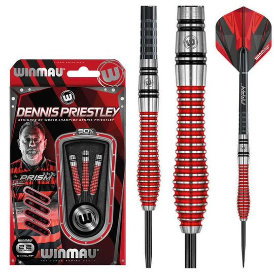 Winmau Dennis Priestley 90% Tungsten Special Edition Steel Tip Darts
