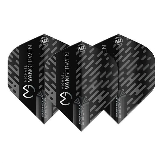 Winmau Prism Delta Extra Thick Standard MvG Black & Grey Flights